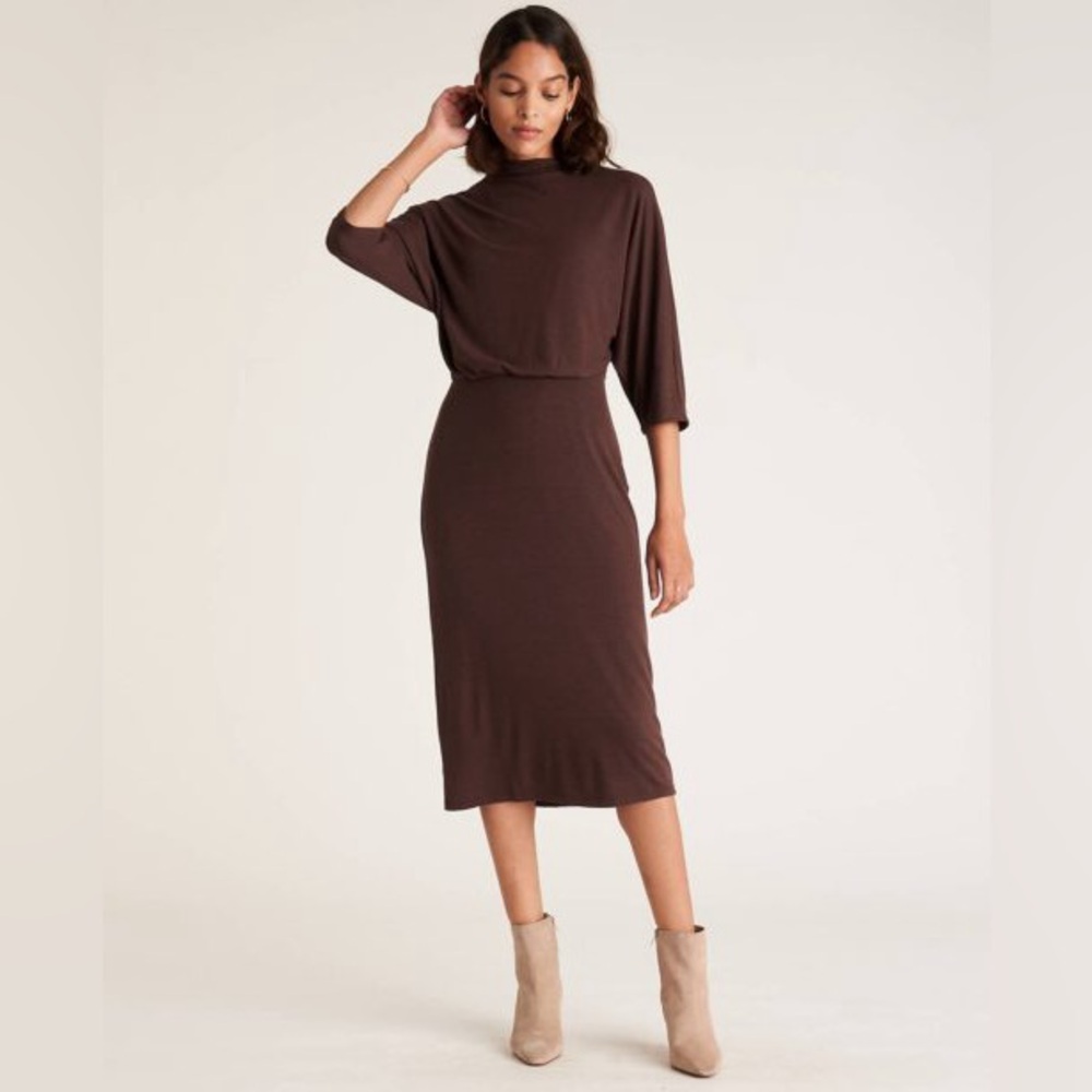 Ann Taylor Dolman Sleeve Dress Brown Women’s Size 2P